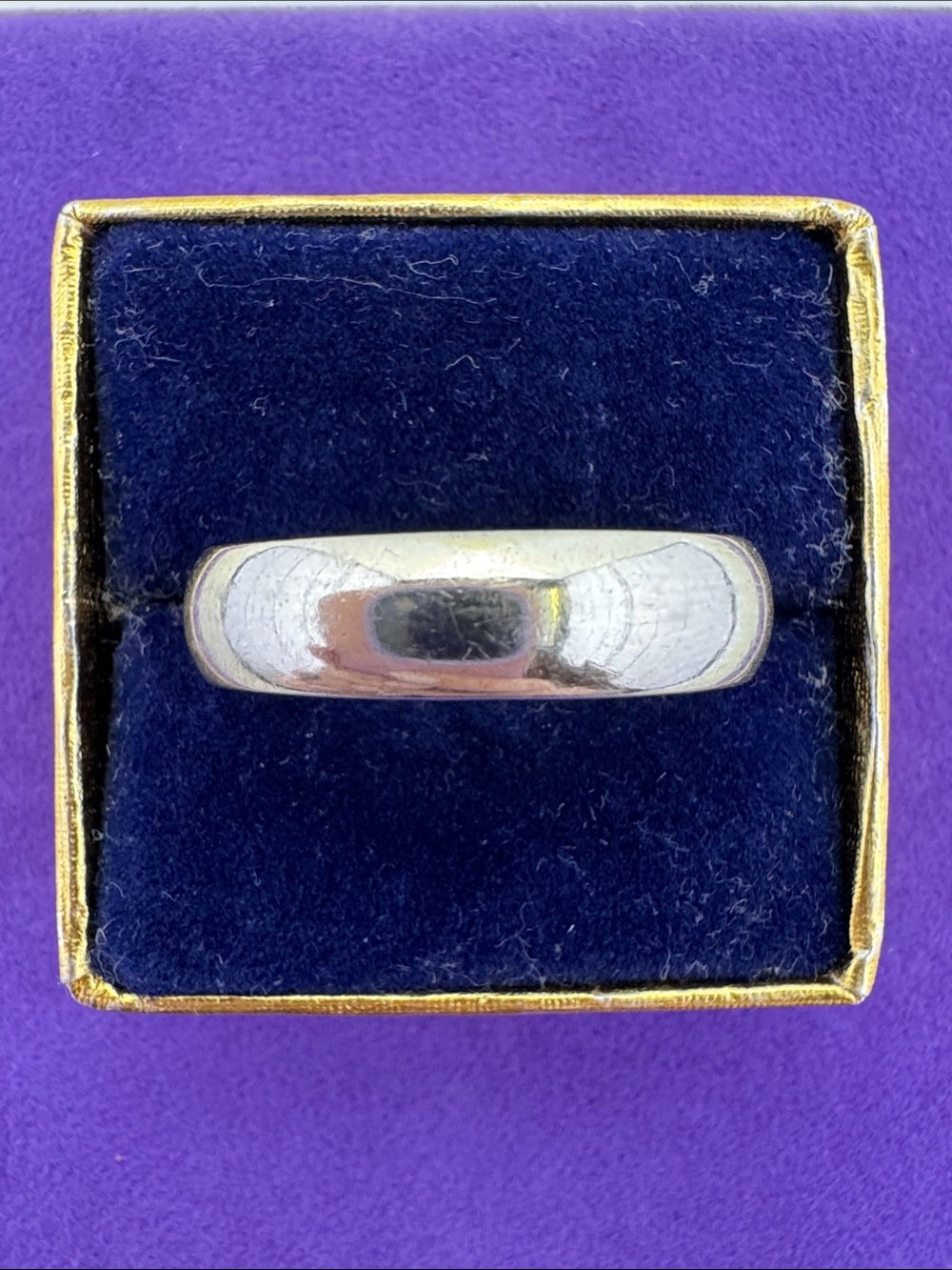 💛 Vintage 10k White Gold Classic Dome Band